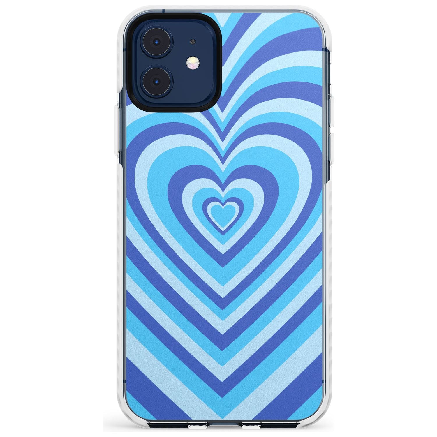 Blue Heart Illusion Impact Phone Case for iPhone 11