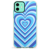 Blue Heart Illusion Impact Phone Case for iPhone 11