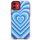 Blue Heart Illusion Impact Phone Case for iPhone 11