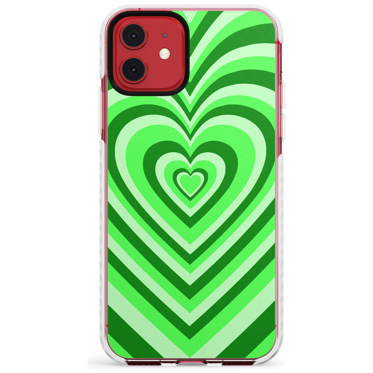 Green Heart Illusion Impact Phone Case for iPhone 11