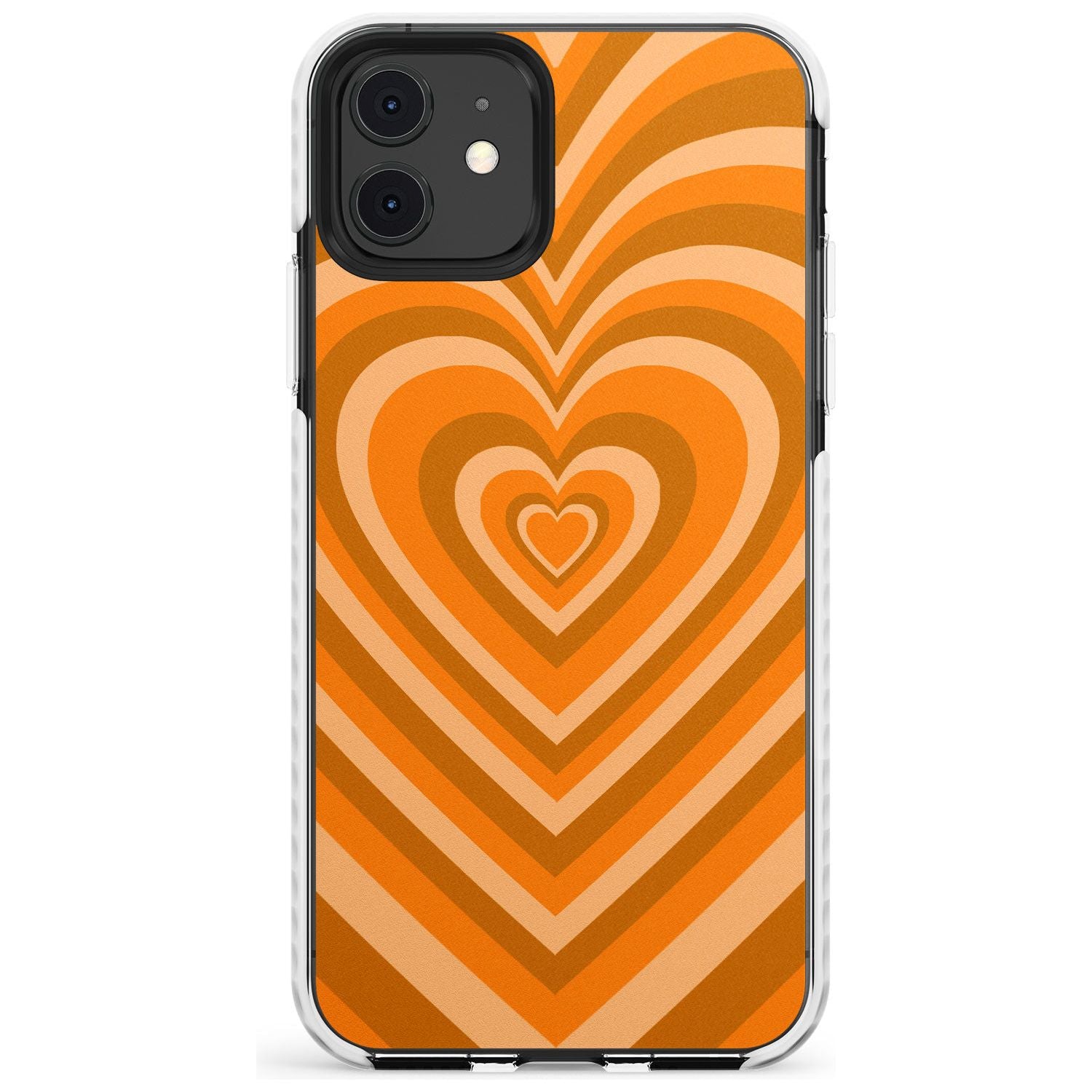 Orange Heart Illusion Impact Phone Case for iPhone 11