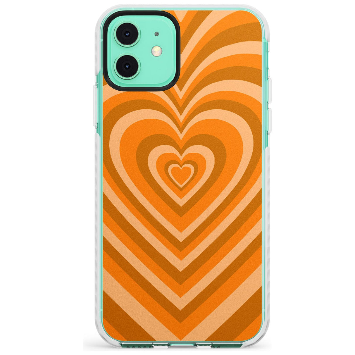 Orange Heart Illusion Impact Phone Case for iPhone 11