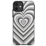 Monochrome Heart Illusion Impact Phone Case for iPhone 11