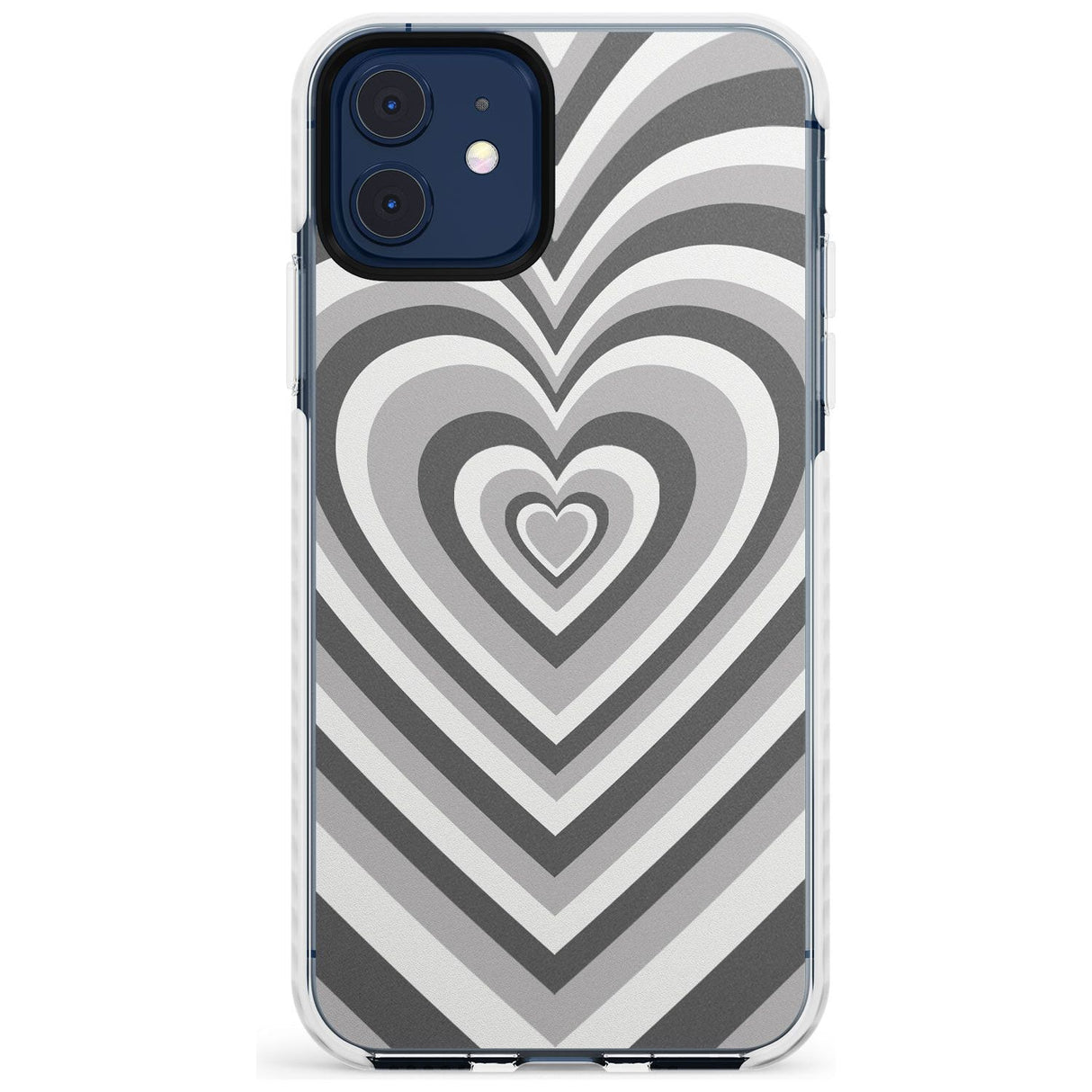 Monochrome Heart Illusion Impact Phone Case for iPhone 11