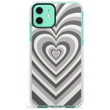 Monochrome Heart Illusion Impact Phone Case for iPhone 11