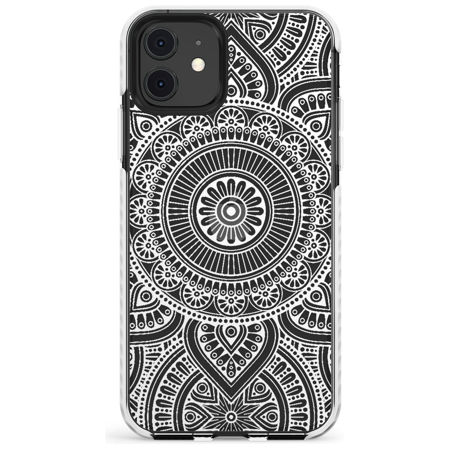 White Henna Flower Wheel Impact Phone Case for iPhone 11
