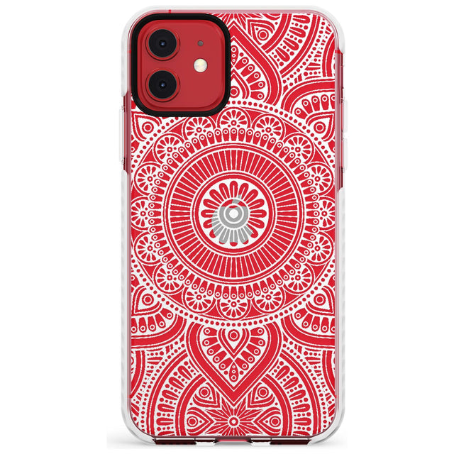 White Henna Flower Wheel Impact Phone Case for iPhone 11