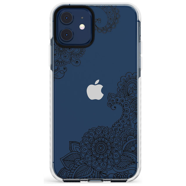 Black Henna Botanicals Impact Phone Case for iPhone 11