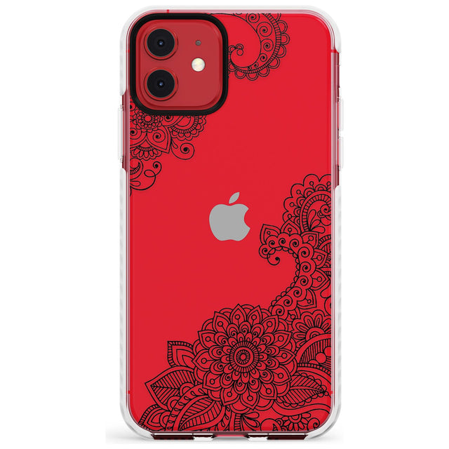 Black Henna Botanicals Impact Phone Case for iPhone 11