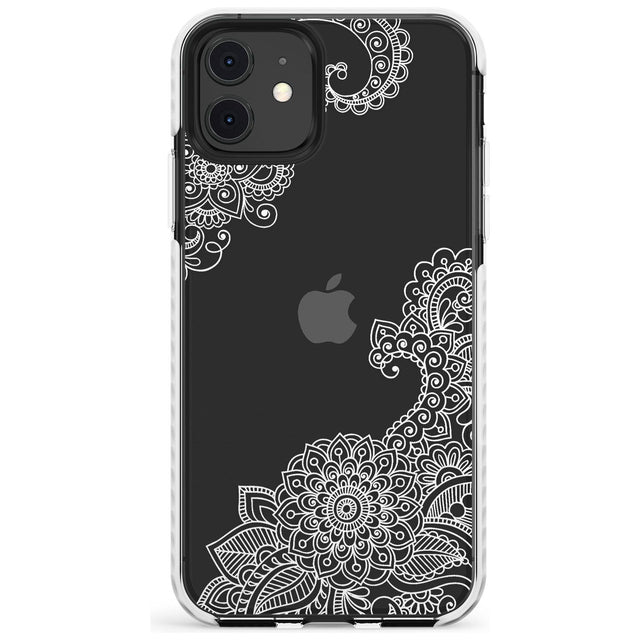 White Henna Botanicals Impact Phone Case for iPhone 11