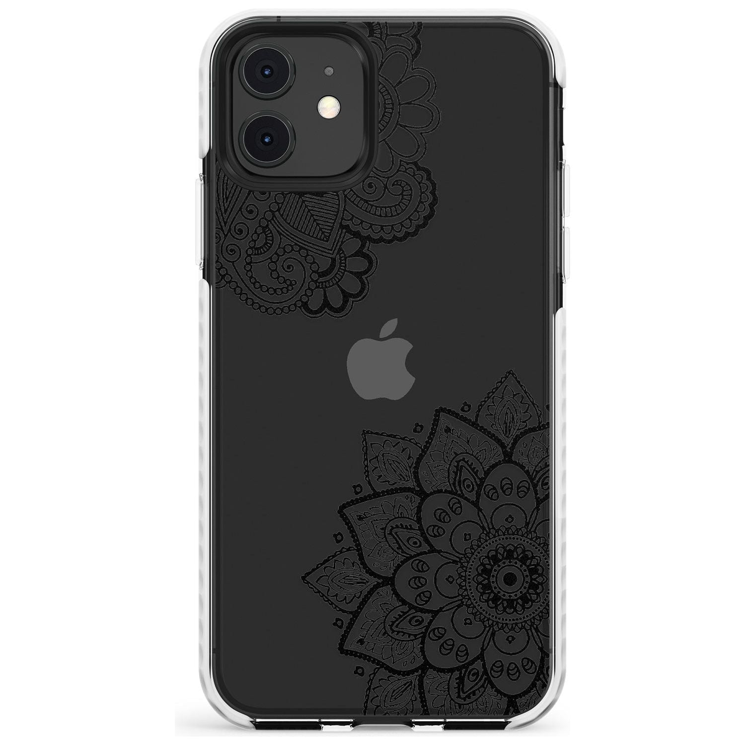 Black Henna Florals Impact Phone Case for iPhone 11