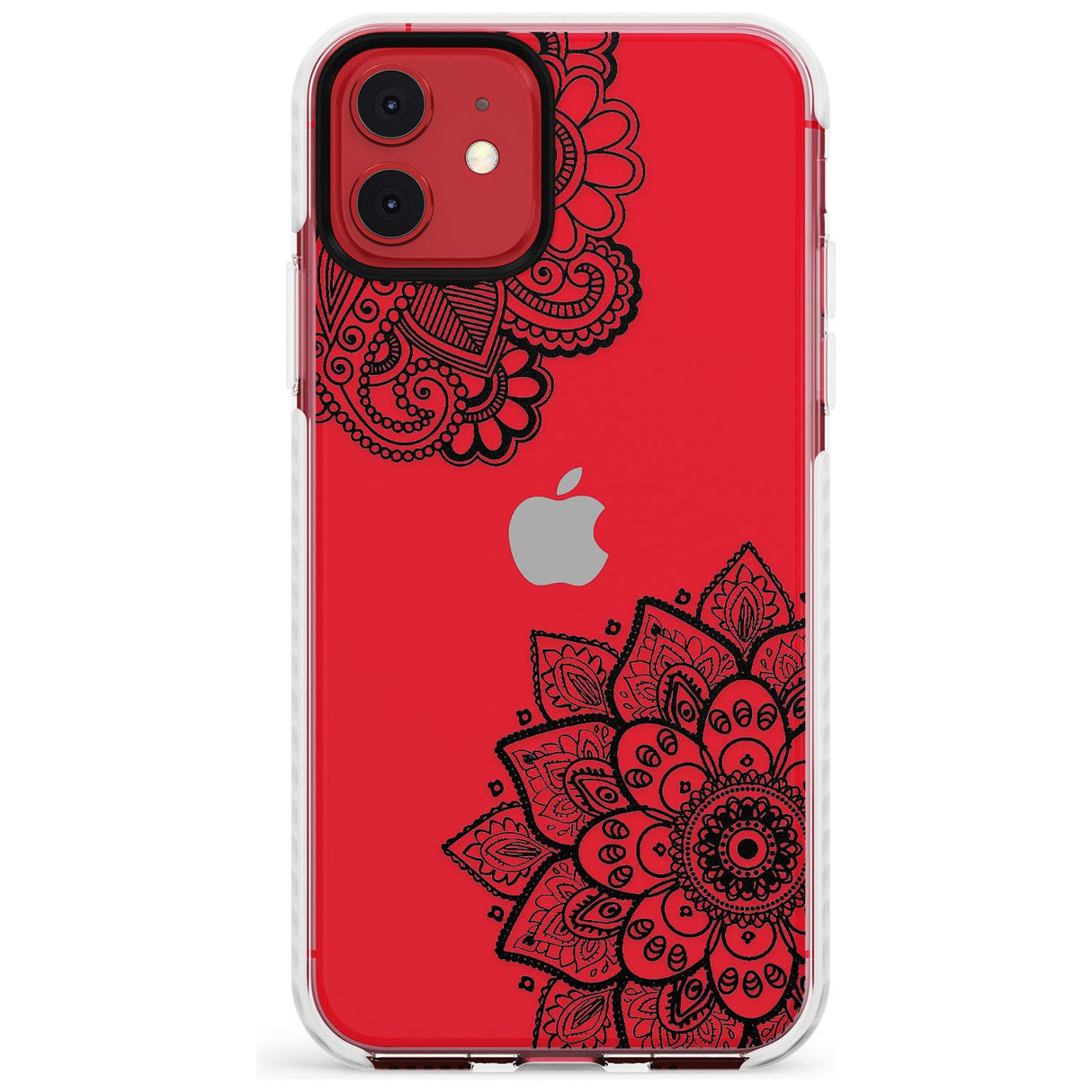 Black Henna Florals Impact Phone Case for iPhone 11