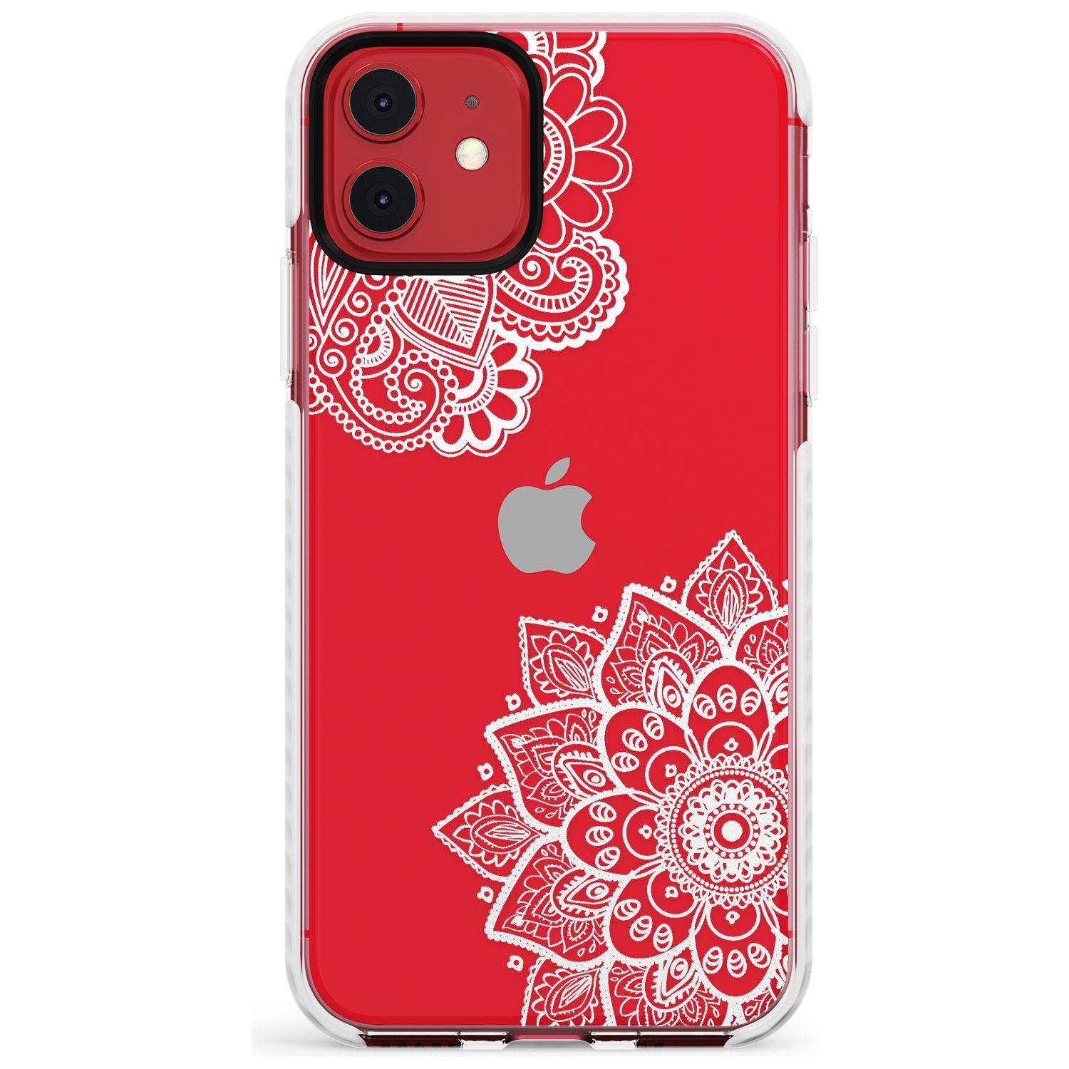 White Henna Florals Impact Phone Case for iPhone 11