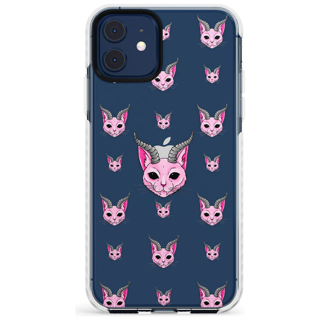 Demon Cat Pattern Impact Phone Case for iPhone 11