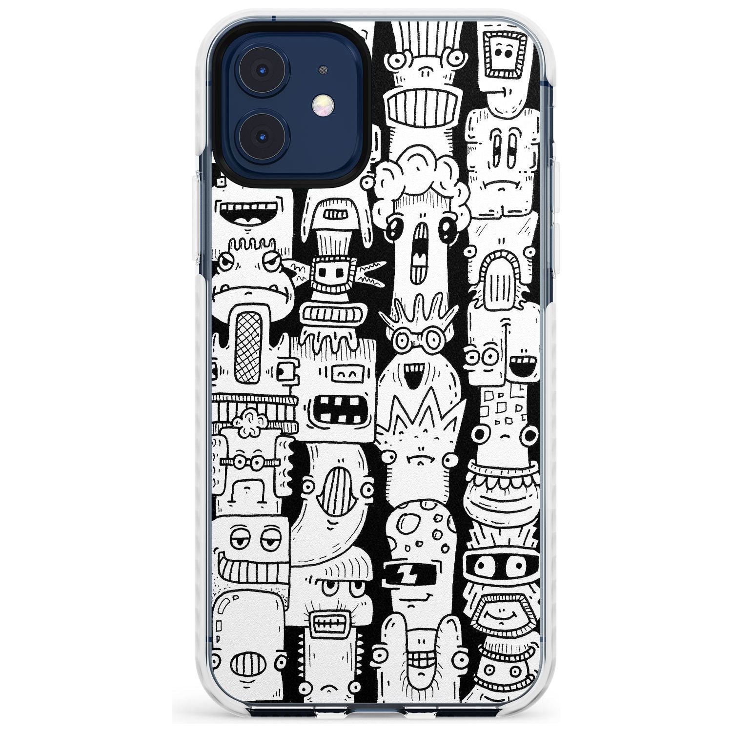 Monochrome Heads Impact Phone Case for iPhone 11