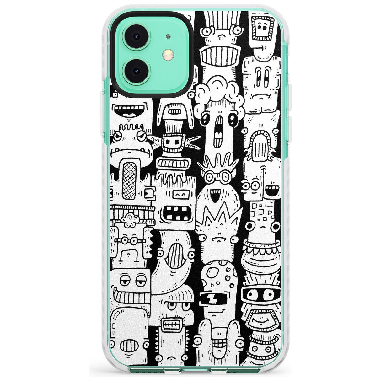 Monochrome Heads Impact Phone Case for iPhone 11