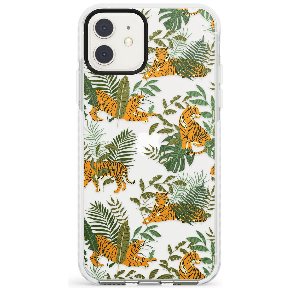 ClearTiger & Fern Jungle Cat Pattern Impact Phone Case for iPhone 11