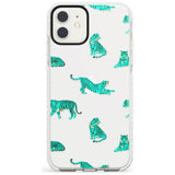 Turquoise Tiger Jungle Cat Pattern Impact Phone Case for iPhone 11