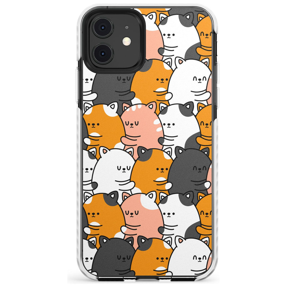 Spooning Cats Kawaii Pattern Impact Phone Case for iPhone 11