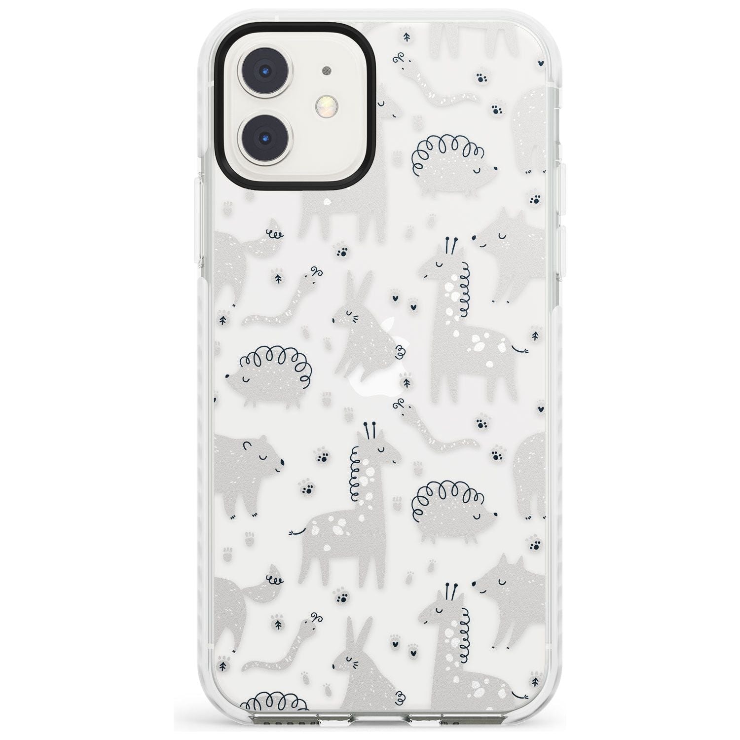 Adorable Mixed Animals Pattern (Clear) Impact Phone Case for iPhone 11