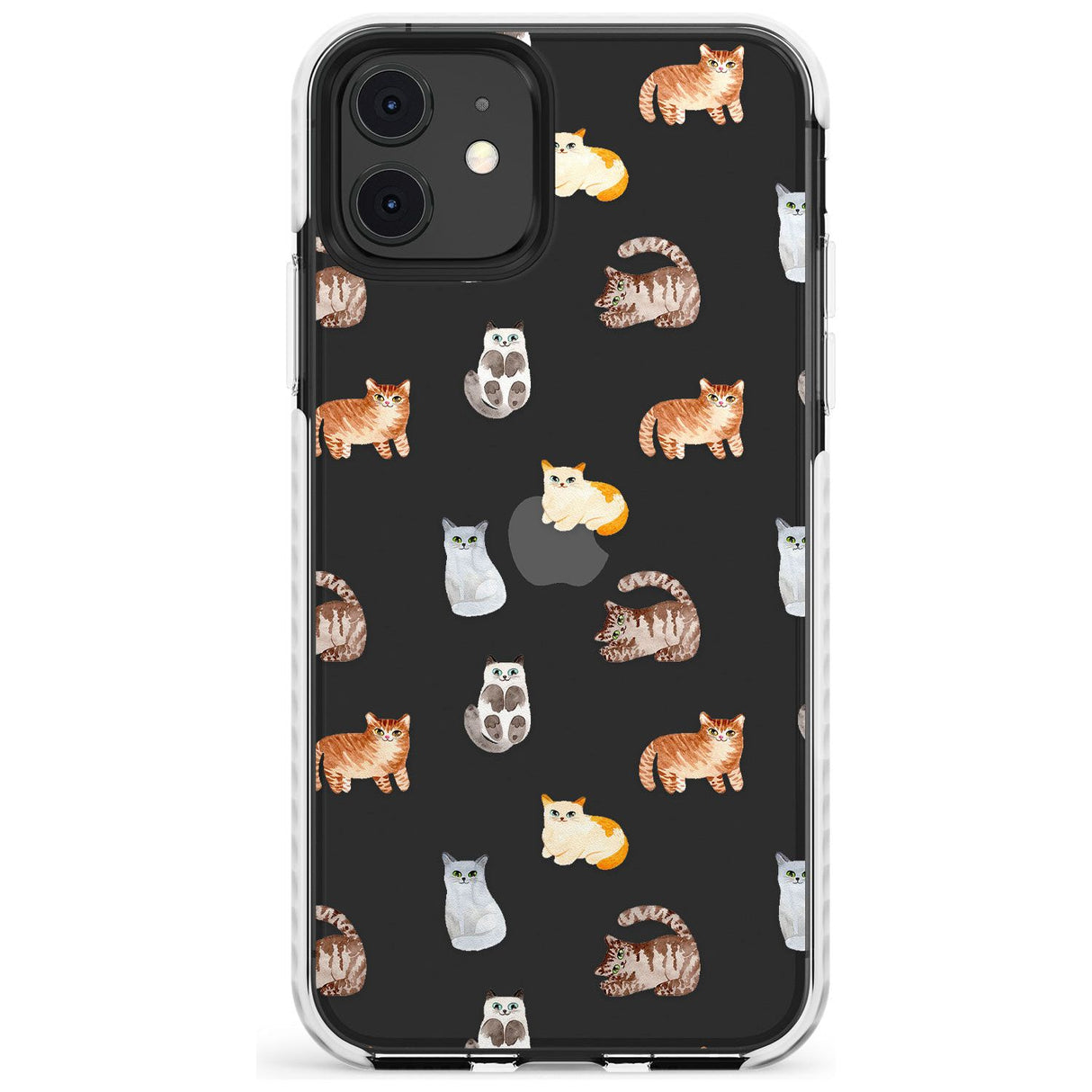 Cute Cat Pattern - Clear Slim TPU Phone Case for iPhone 11