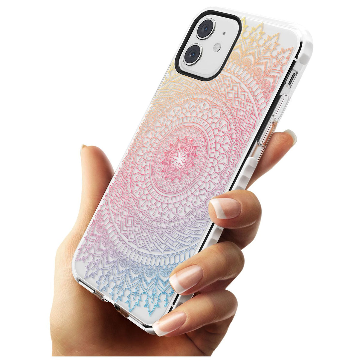 Large Rainbow Mandala Transparent Design Slim TPU Phone Case for iPhone 11