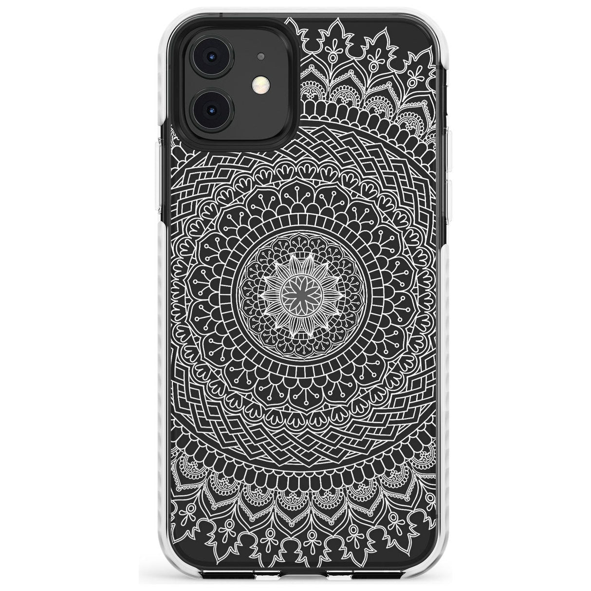 Large White Mandala Transparent Design Slim TPU Phone Case for iPhone 11