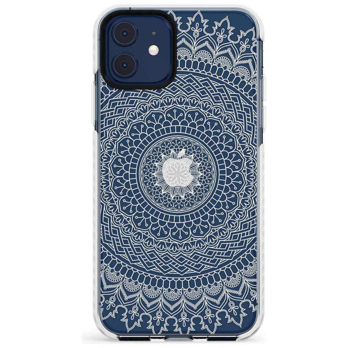 Large White Mandala Transparent Design Slim TPU Phone Case for iPhone 11