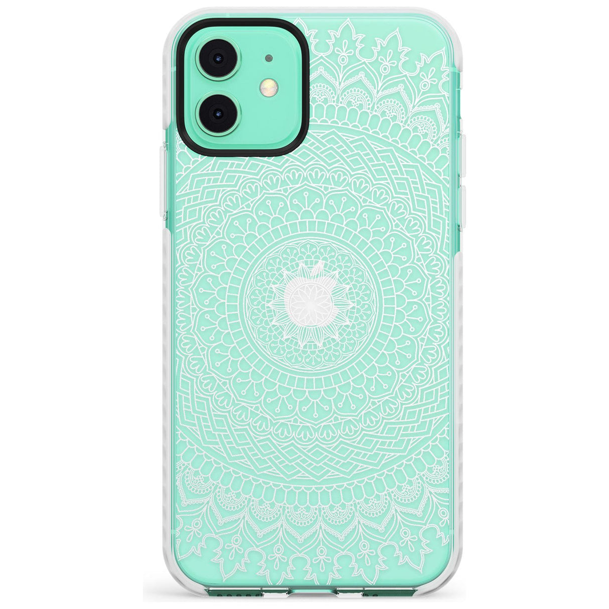 Large White Mandala Transparent Design Slim TPU Phone Case for iPhone 11