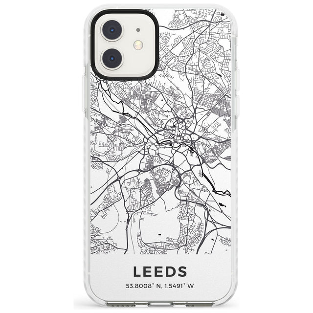 Map of Leeds, England Impact Phone Case for iPhone 11
