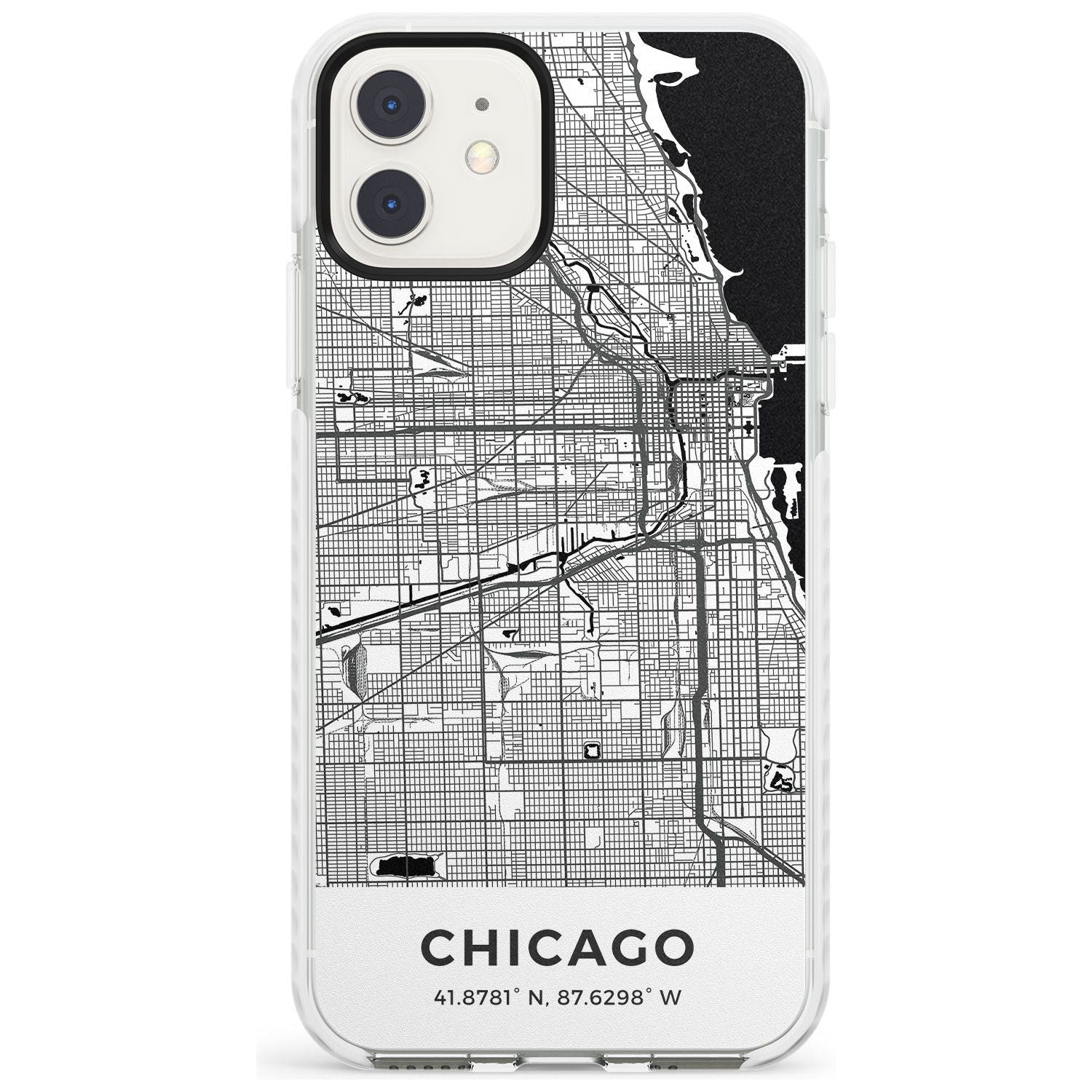 Map of Chicago, Illinois Impact Phone Case for iPhone 11
