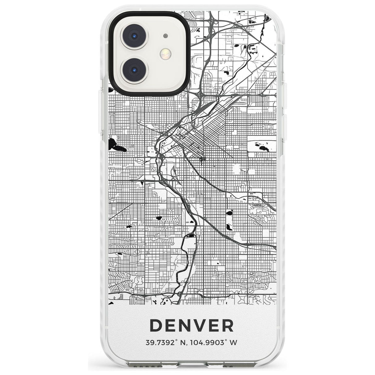 Map of Denver, Colorado Impact Phone Case for iPhone 11