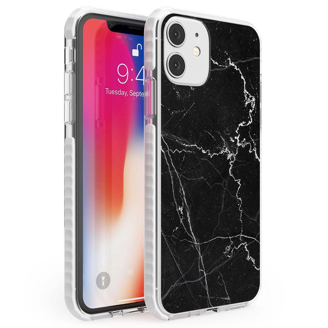 Bold Black Marble with White Texture Phone Case iPhone 11 / Impact Case,iPhone 12 / Impact Case,iPhone 12 Mini / Impact Case Blanc Space
