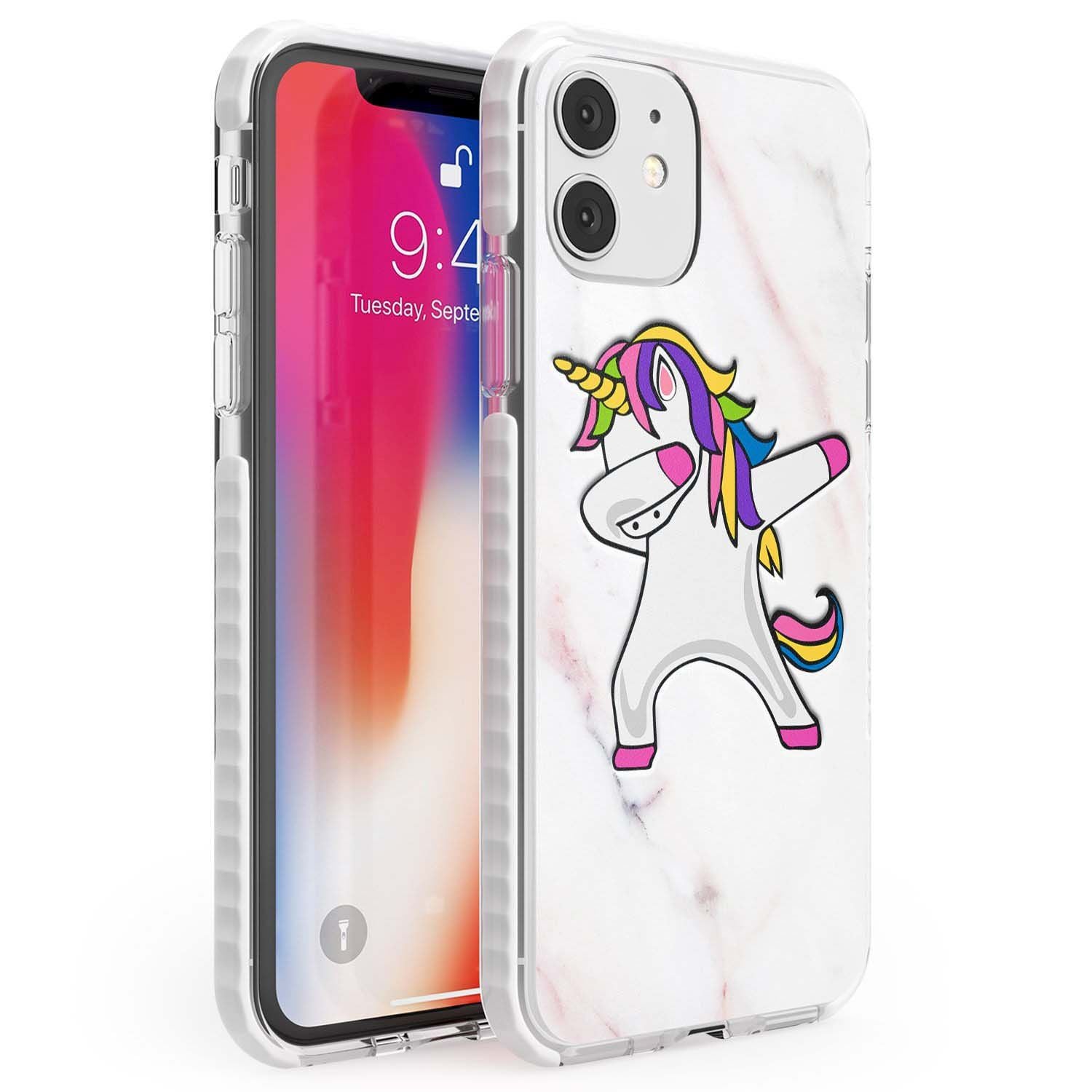 Designer Marble Unicorn Dab Phone Case iPhone 11 / Impact Case,iPhone 12 / Impact Case,iPhone 12 Mini / Impact Case Blanc Space