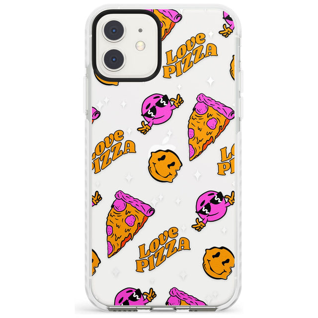 Psychedelic Love Pizza Pattern (Clear)