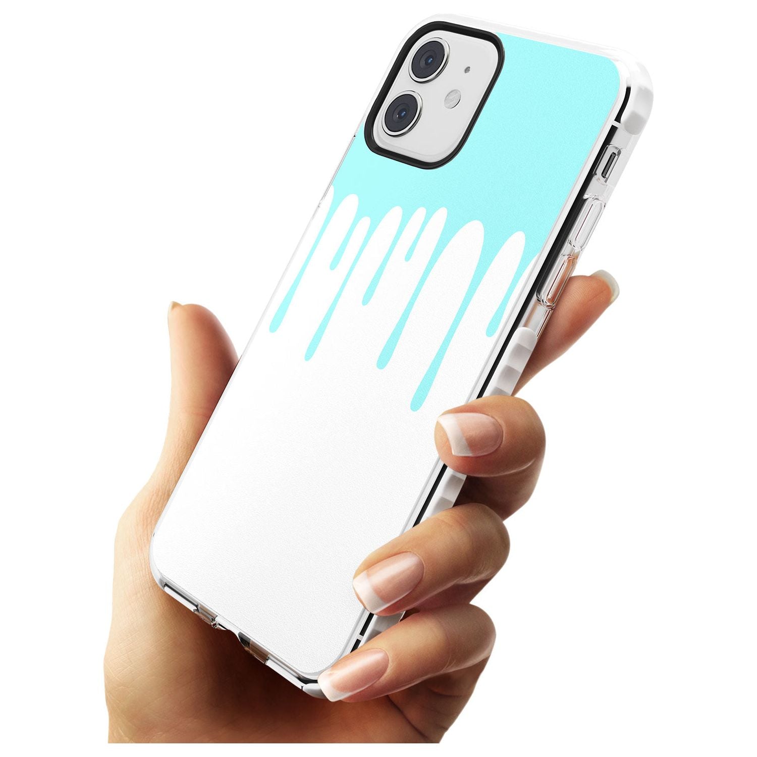 Melted Effect: Teal & White iPhone Case Impact Phone Case Warehouse 11