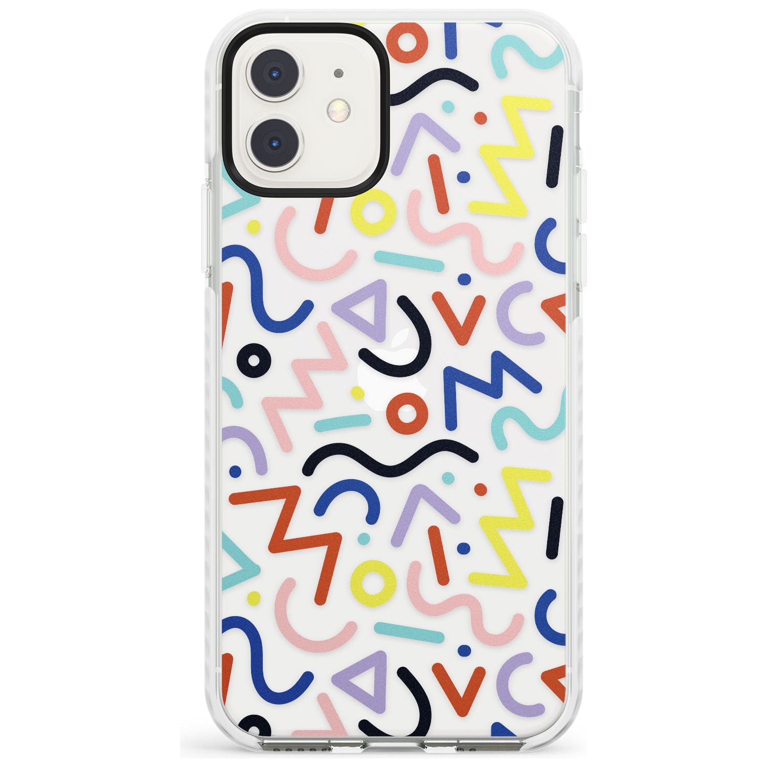 Colourful Squiggles Memphis Retro Pattern Design Impact Phone Case for iPhone 11