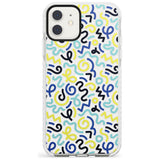 Blue & Yellow Shapes Memphis Retro Pattern Design Impact Phone Case for iPhone 11