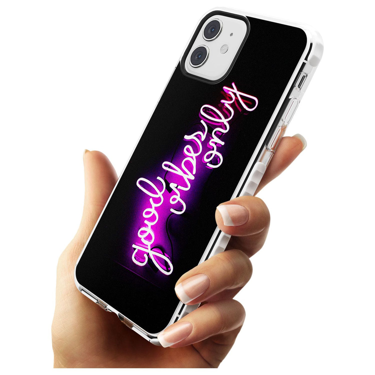 Good Vibes Only Pink Neon iPhone Case   Phone Case - Case Warehouse