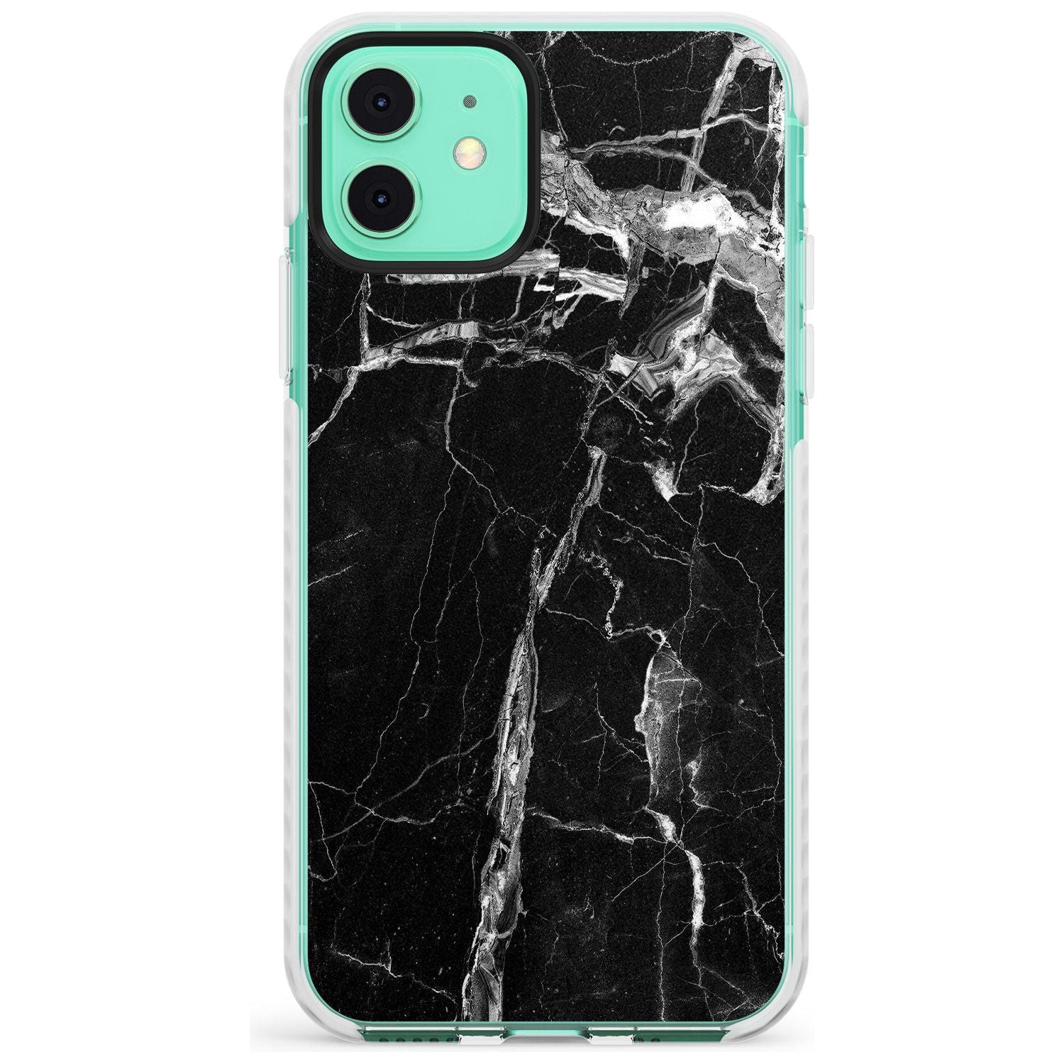 Black Onyx Marble Texture Slim TPU Phone Case for iPhone 11