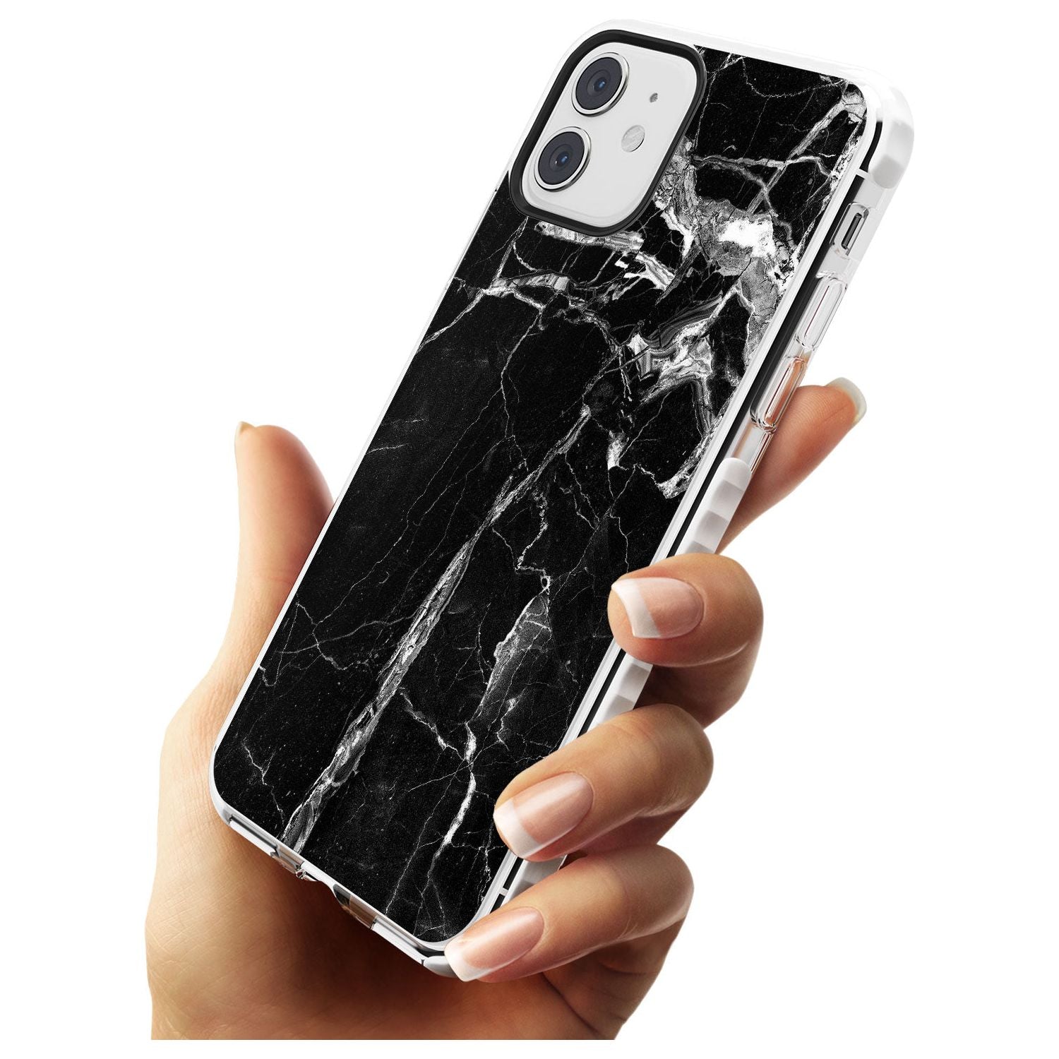 Black Onyx Marble Texture Slim TPU Phone Case for iPhone 11