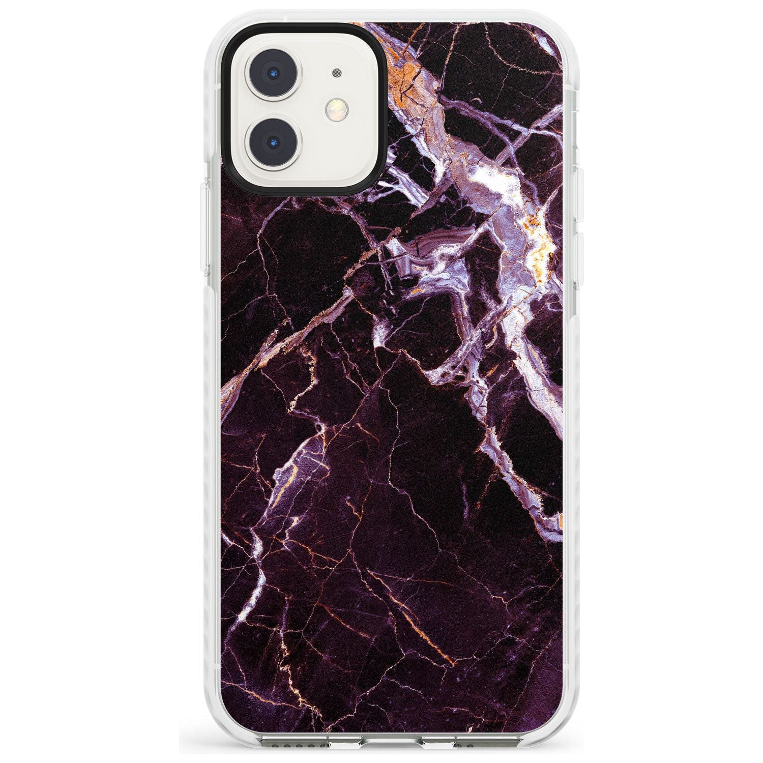 Black, Purple & Yellow shattered Marble Impact Phone Case for iPhone 11