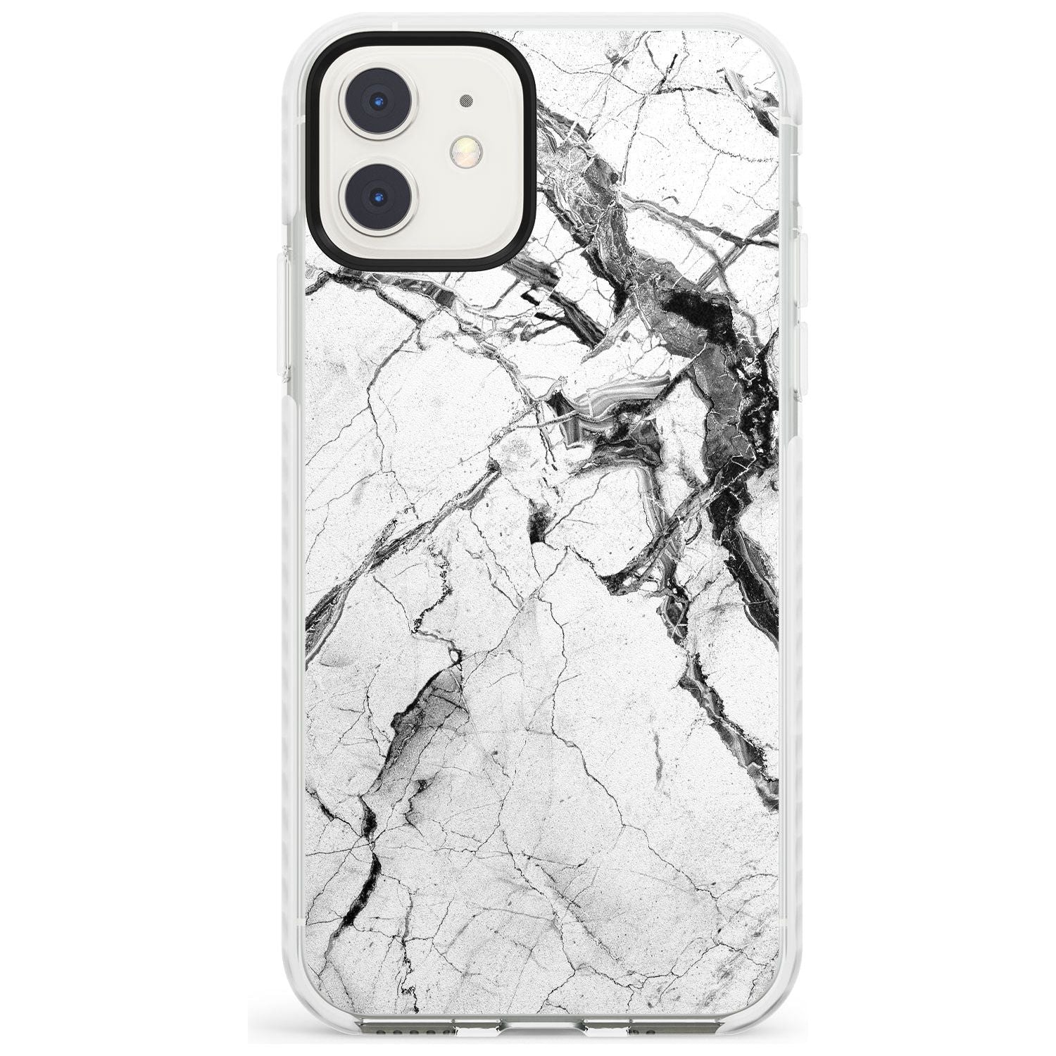 Black & White Stormy Marble Impact Phone Case for iPhone 11