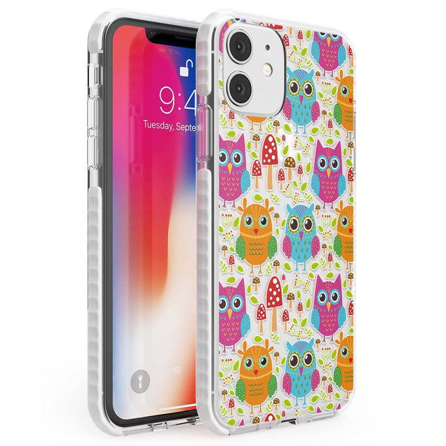 Forrest Owl Clear Pattern Phone Case iPhone 11 / Impact Case,iPhone 12 / Impact Case,iPhone 12 Mini / Impact Case Blanc Space