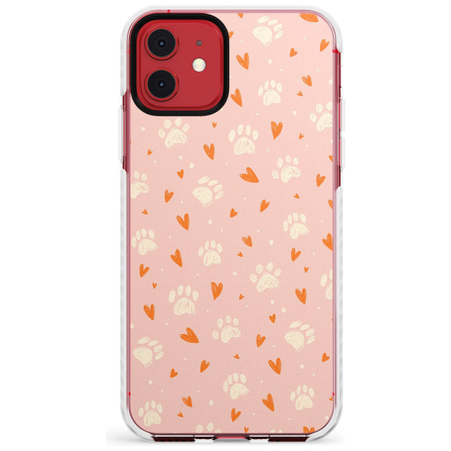 Paws & Hearts Pattern Slim TPU Phone Case for iPhone 11