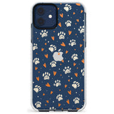 Paws & Hearts Pattern (Clear) Slim TPU Phone Case for iPhone 11