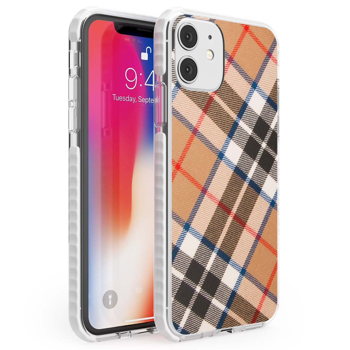 Haymarket Check Phone Case iPhone 11 / Impact Case,iPhone 12 / Impact Case,iPhone 12 Mini / Impact Case Blanc Space