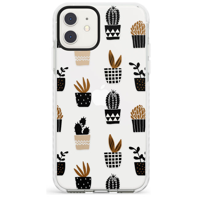 Large Mixed Plants Pattern - Clear Phone Case iPhone 11 / Impact Case,iPhone 12 / Impact Case,iPhone 12 Mini / Impact Case Blanc Space