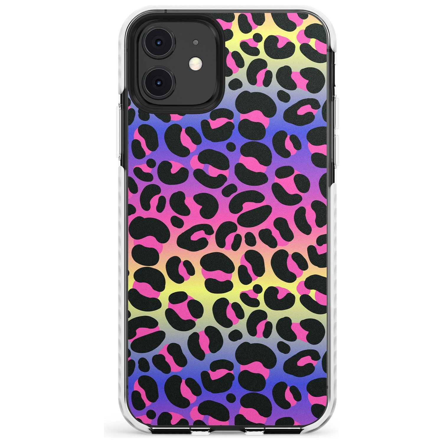 Rainbow Gradient Leopard Print Slim TPU Phone Case for iPhone 11