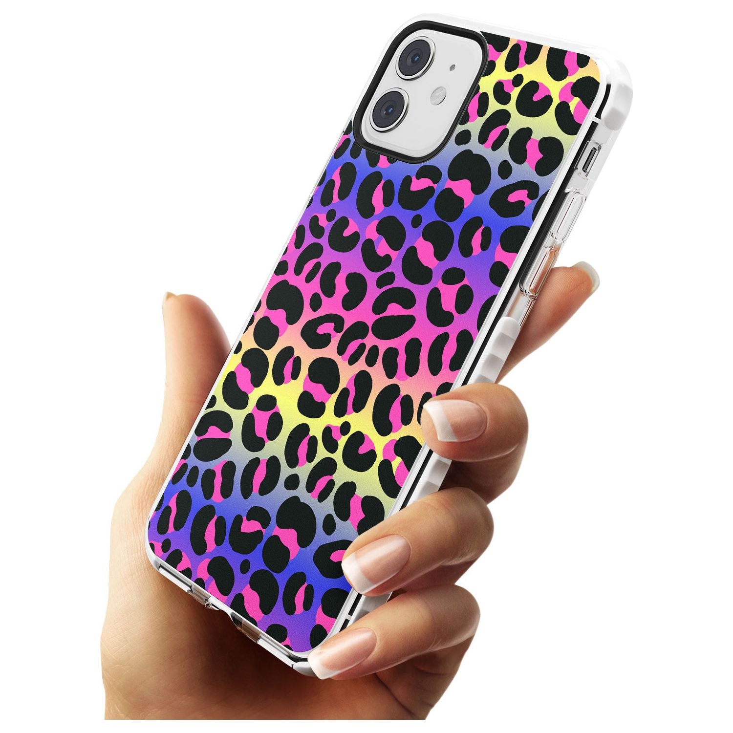 Rainbow Gradient Leopard Print Slim TPU Phone Case for iPhone 11